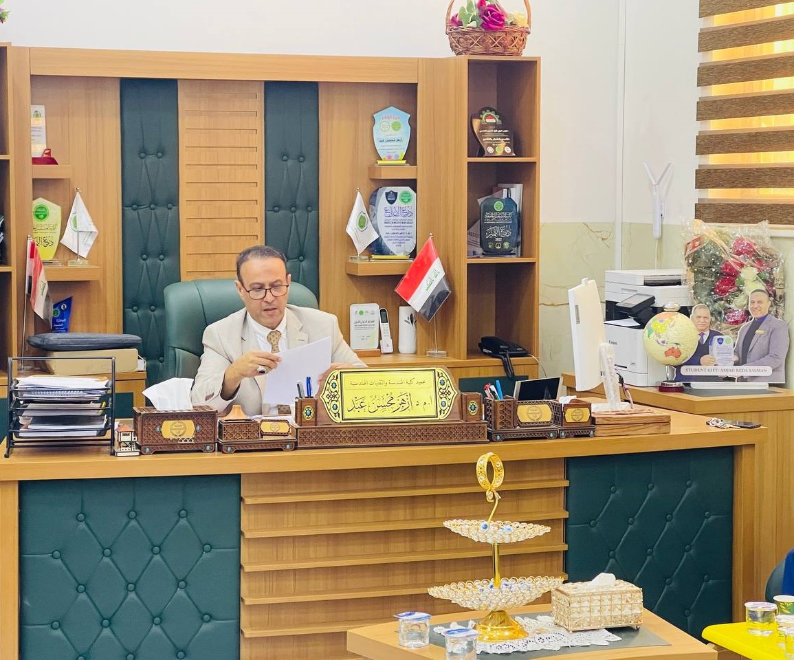عميد كلية الهندسة والتقنيات الهندسية الدكتور  ازهر محسن عبد  يتخطى 3000 اقتباس علمي وفقًا لتقييمات GOOGLE SCHOLAR.