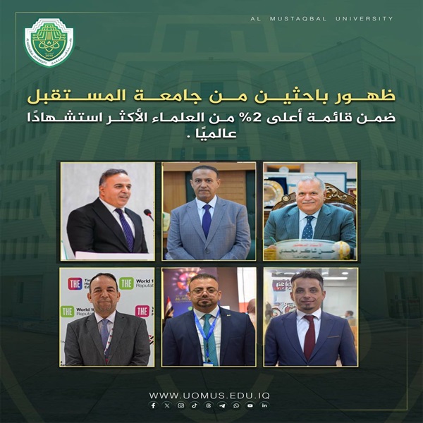  Al-Mustaqbal University Researchers Ranked Among the World’s Top 2% Scientists