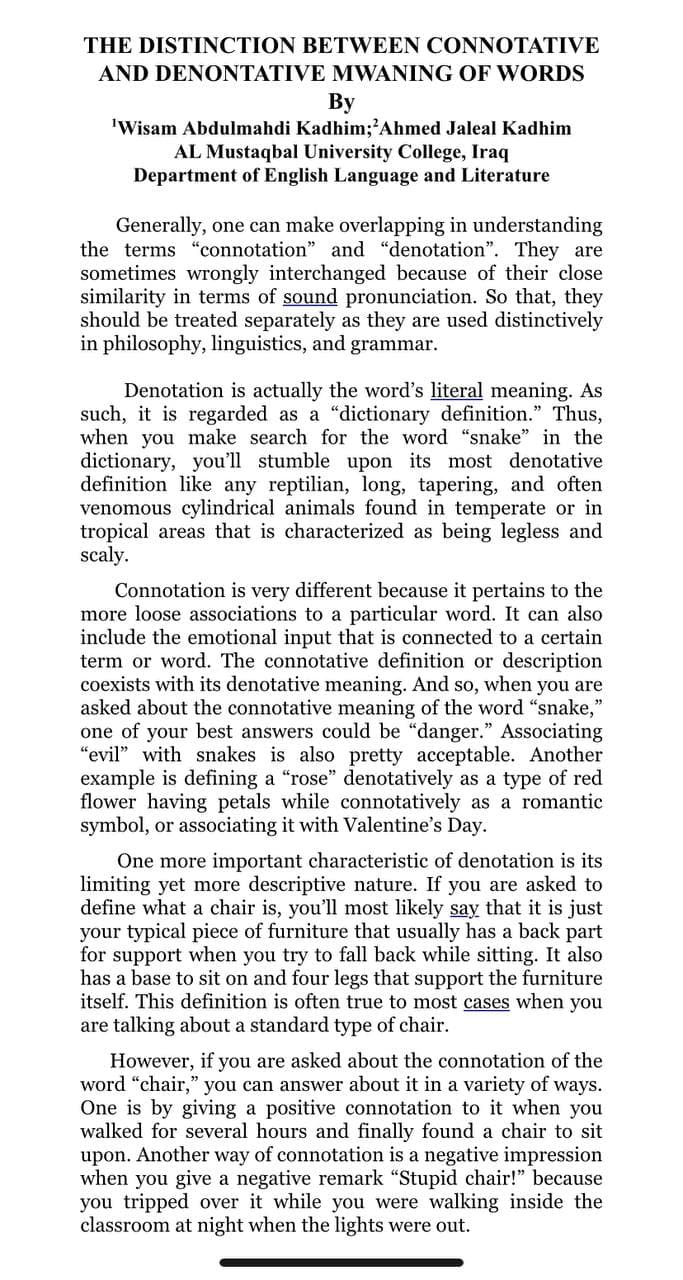 connotative and denotative meaning of words