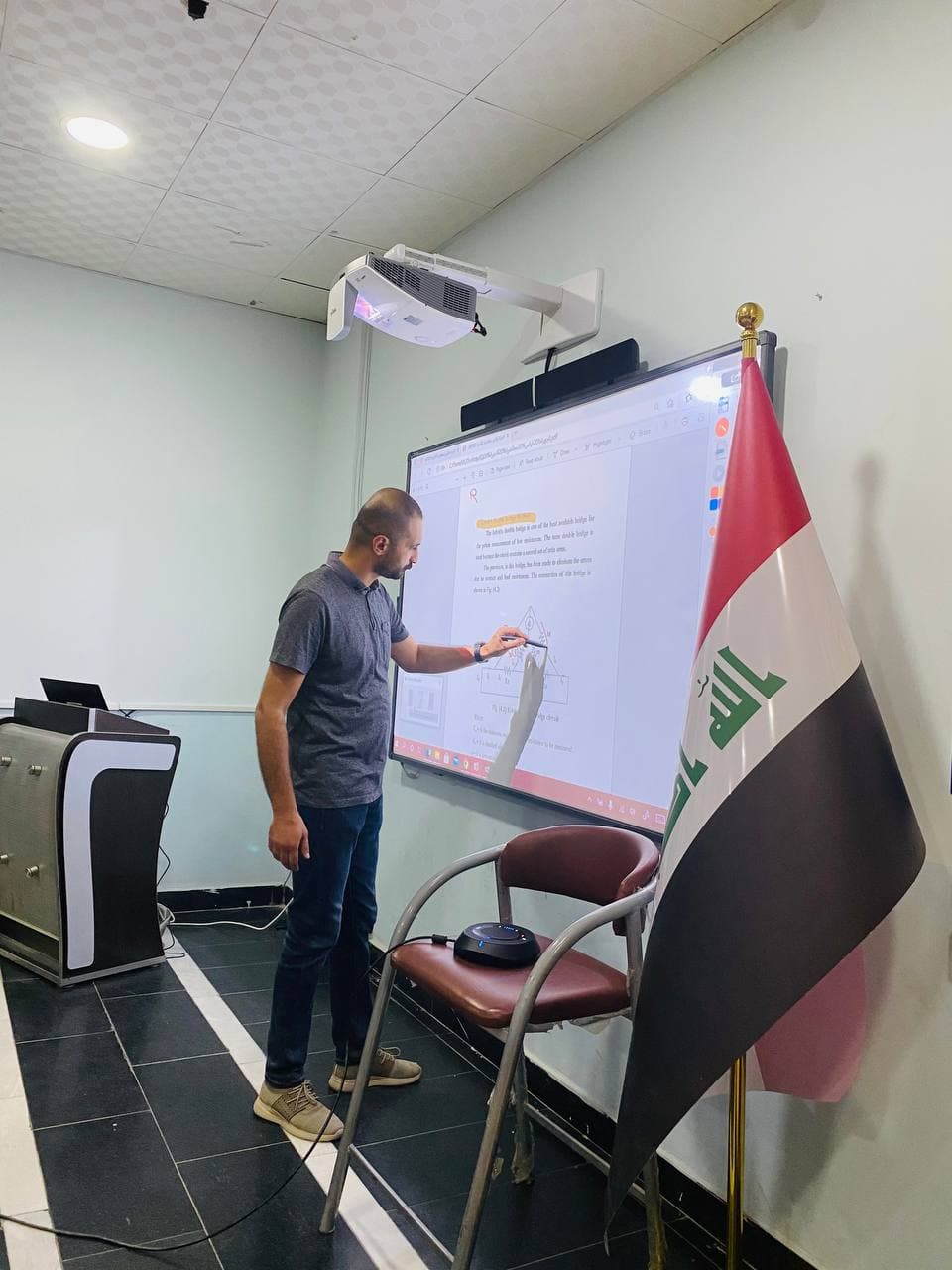 استمرار استخدام القاعات الذكية لالقاء المحاضرات النموذجيه لقسم هندسة تقنيات الحاسوب