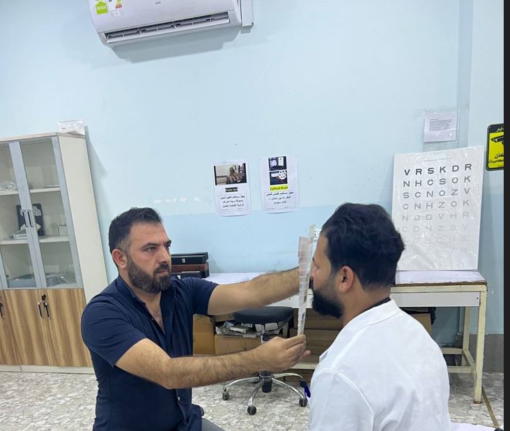 ورشه علمية تعلمية بعنوان (تحديد زاوية الانحراف و الحول باستخدام عدسات البرزم (prismbar) )