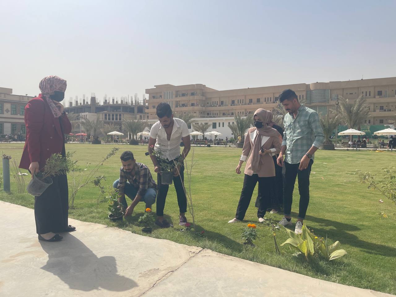A Campaign To Plant Plants In The Gardens Of Al-Mustaqbal University College 