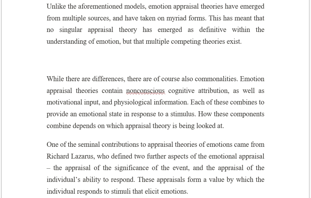 Appraisal theory of Emotion