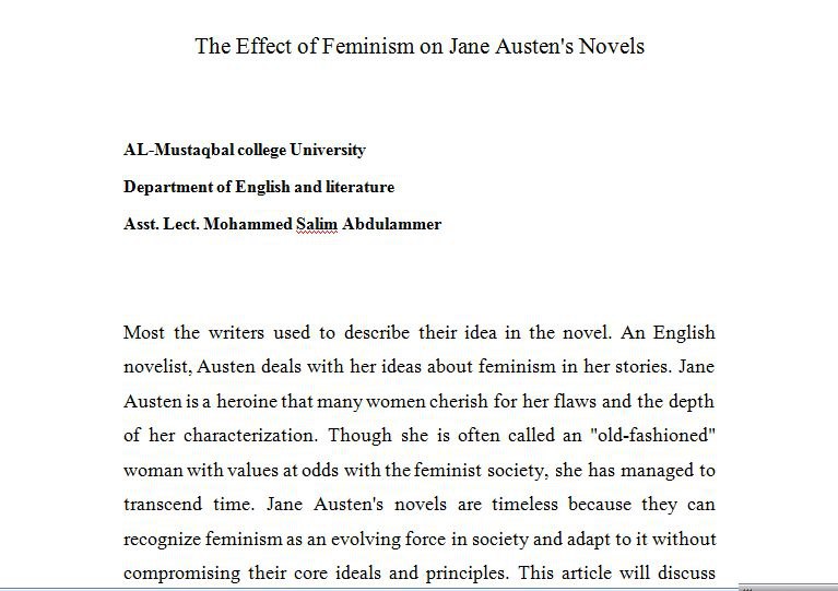 The Effect of Feminism on Jane Austen's Novels
