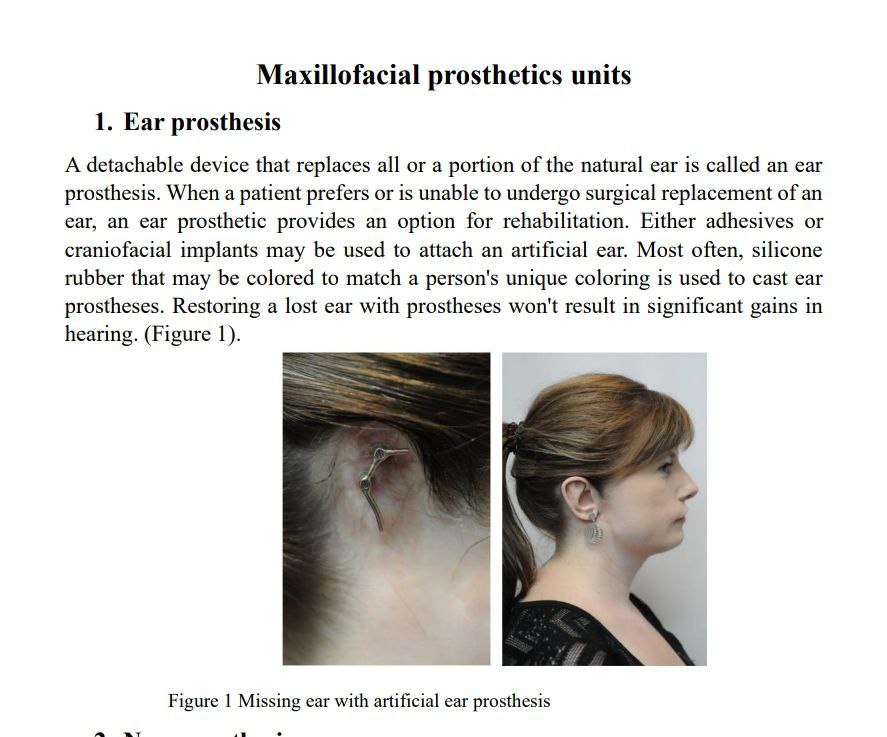 Maxillofacial prosthetics units