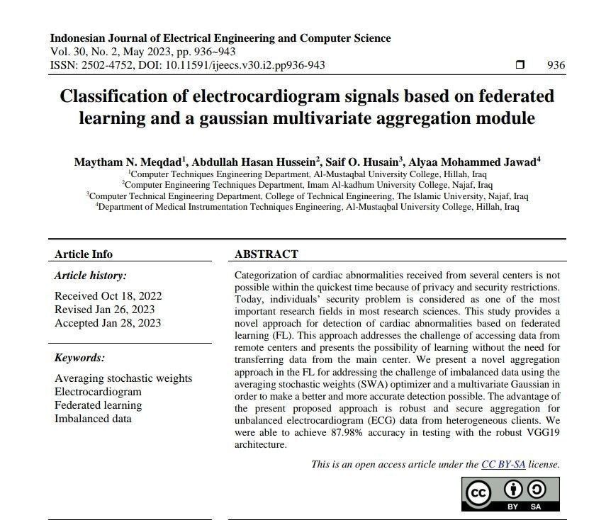 The Academic  Mr. Maythan Nabeel Ejam has published a Research