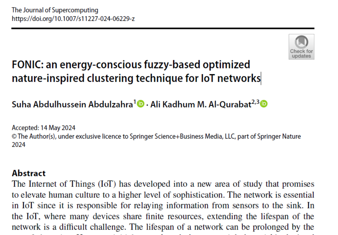  Publication of a Scientific Research Paper by the Head of the Cybersecurity Department in a Renowned Scientific Journal