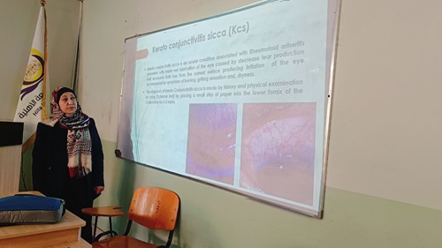 سمنار علمي للدكتوره نيلوفر علي حمود سعيد بعنوان (Kerato conjunctivitis sicca (Kcs))