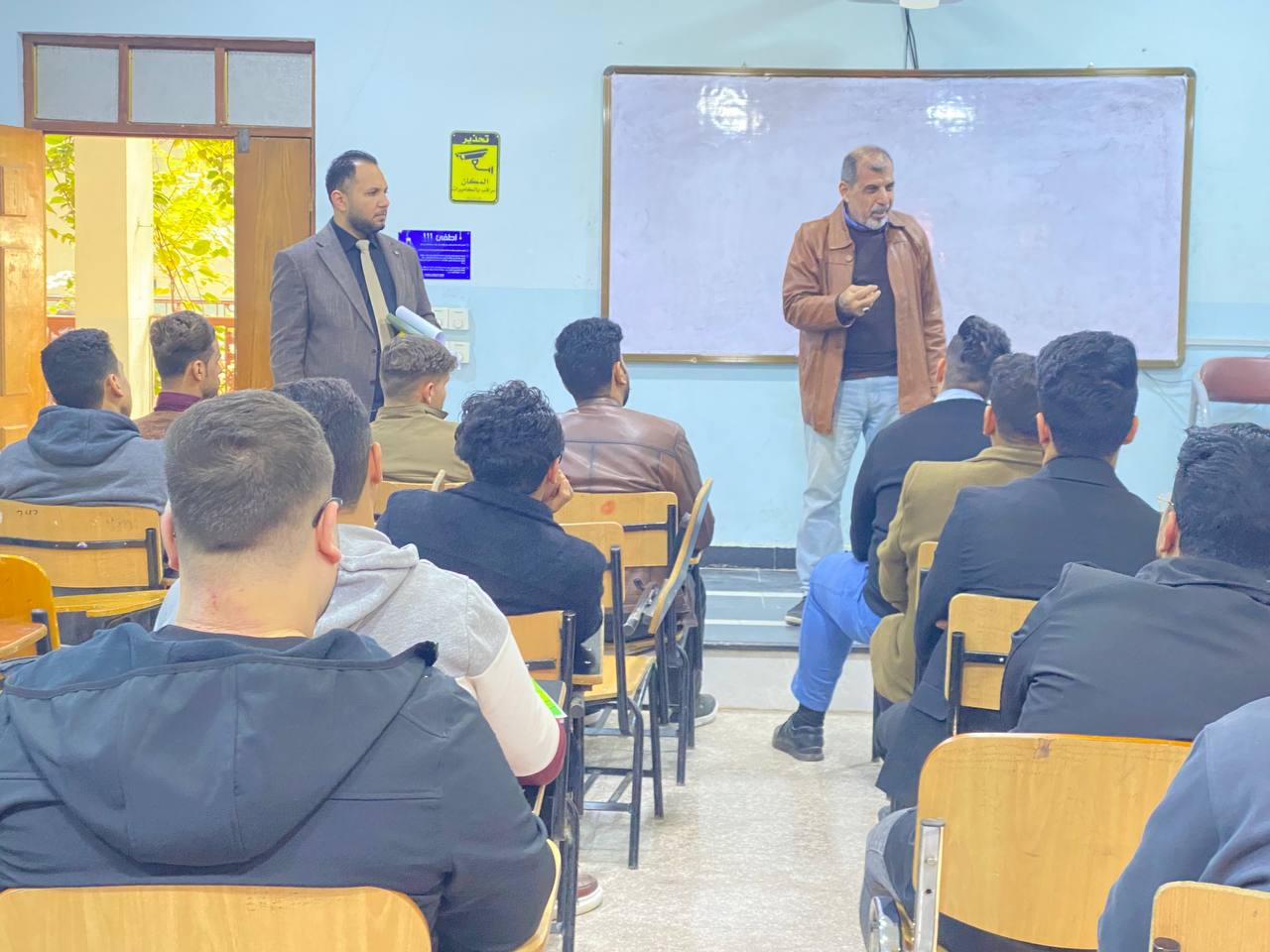The Educational Guidance Committee in the Department of Chemical Engineering and Petroleum Industries held a meeting with the first-year students in the presence of the Head of the Chemical Engineering Department.
