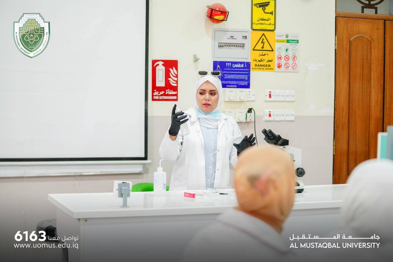 The Department of Anesthesia Techniques organized a scientific workshop on conducting a microbial test under a microscope