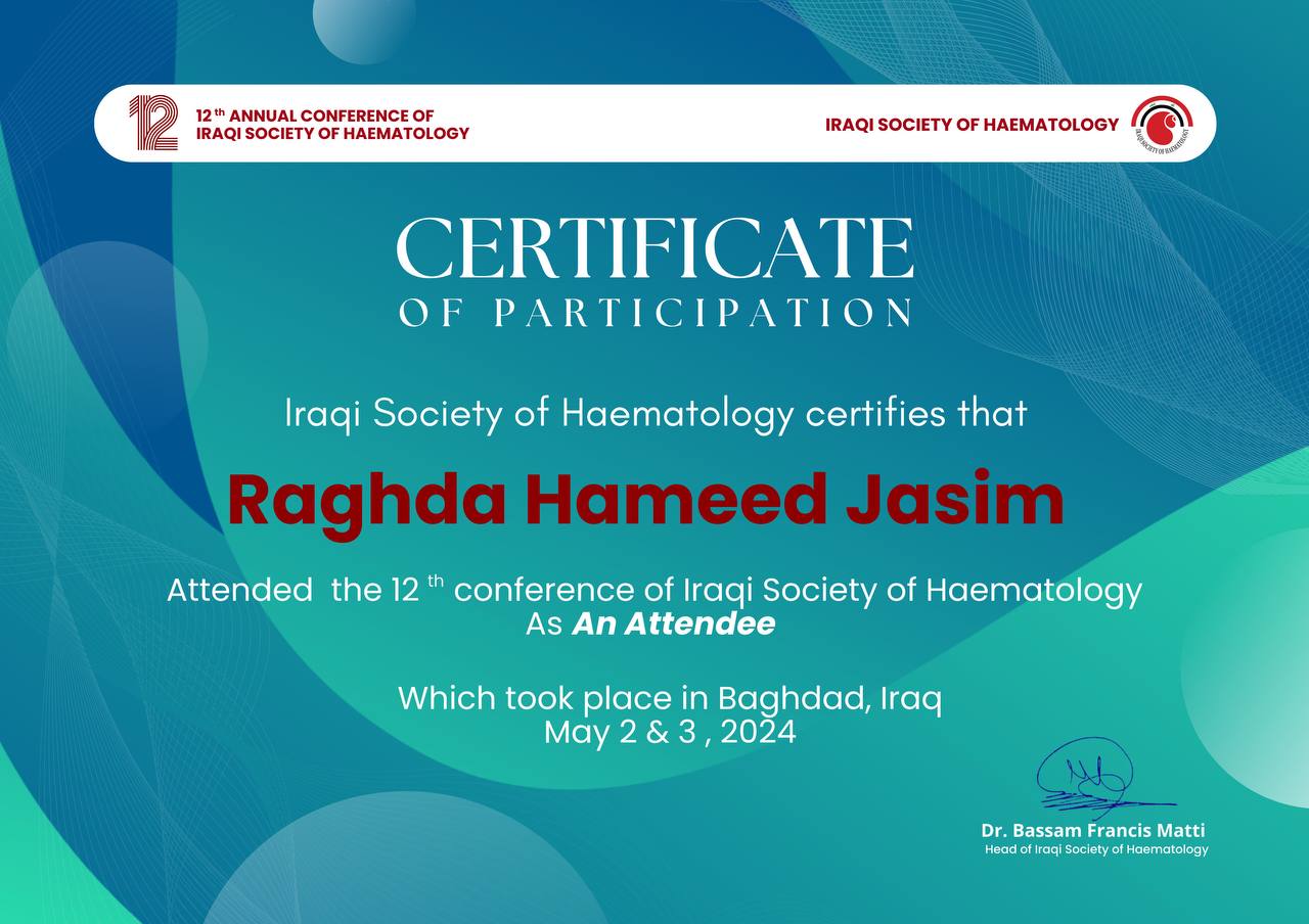 Al-Mustaqbal University Participates in the 12th Scientific Conference of the Iraqi Society of Hematology, convened in Baghdad 