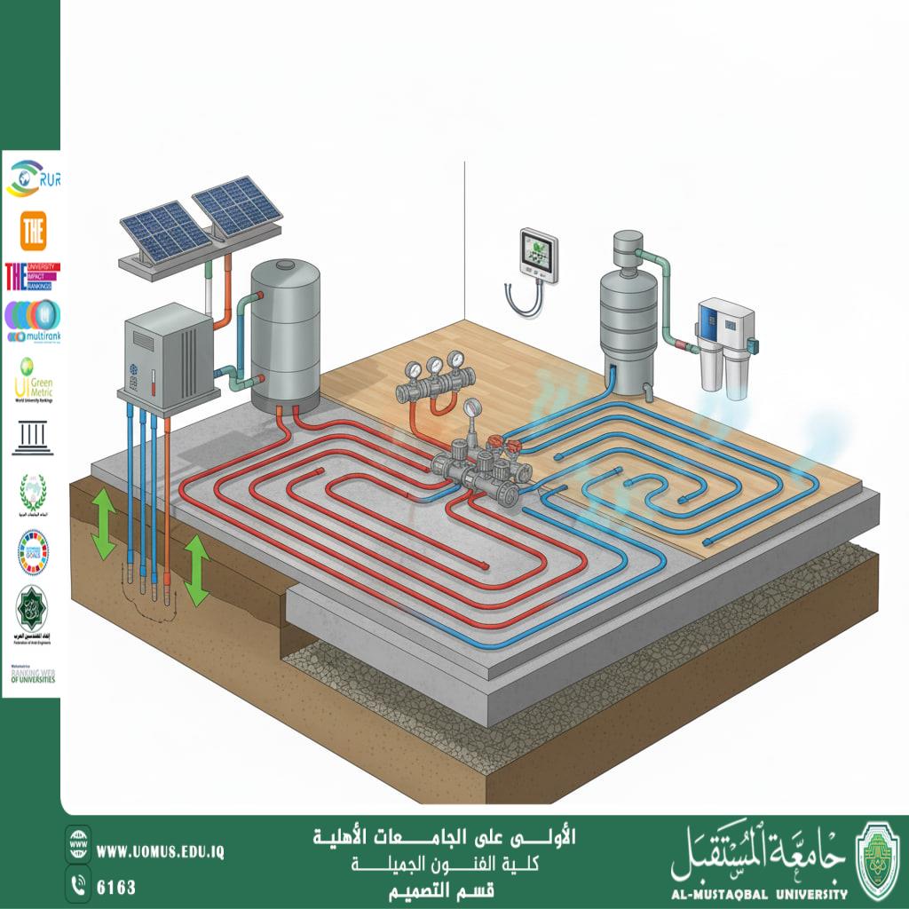 مقال بعنوان " تصميم شبكة تدفئة وتبريد أرضية باستخدام الماء والاستدامة " بقلم التدريسي الدكتور اسرار سمندر 