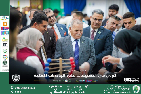 زيارة السيد رئيس جامعة المستقبل الأستاذ الدكتور حسن شاكر مجدي إلى معرض سفراء الاستدامة في قسم الذكاء الاصطناعي