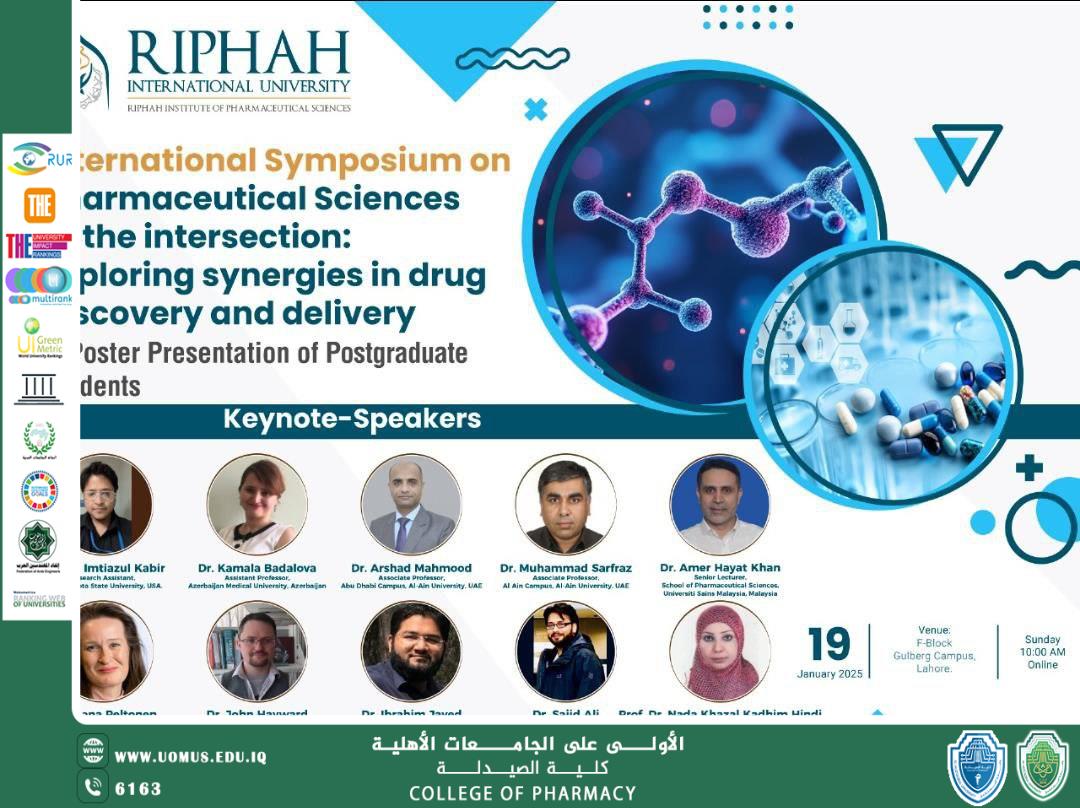 Participation of Professor from the College of Pharmacy as a Speaker at an International Online Conference organized by the College of Pharmacy at the International University of Science in Pakistan.