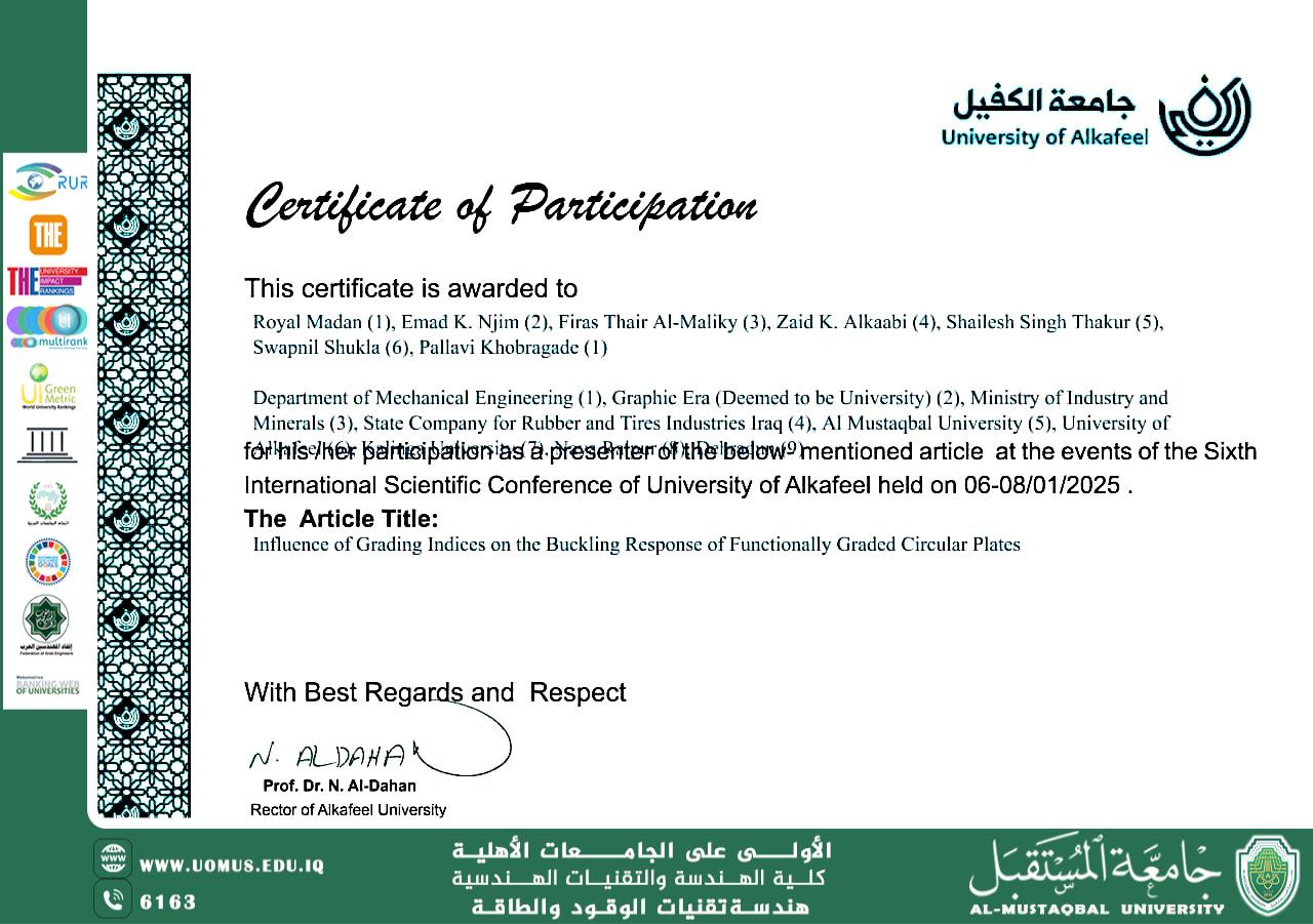 "اختتام فعاليات المؤتمر العلمي الدولي السادس لجامعة الكفيل بحضور أكاديمي مميز وتوصيات لتعزيز البحث العلمي"