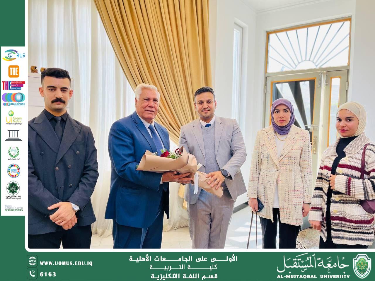 "Academic Visit by the Head of the English Department to One of His Former Professors – A Gesture of Gratitude and Academic Continuity"