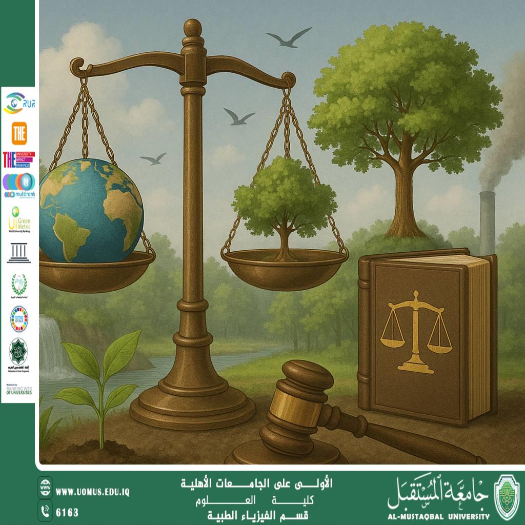 A scientific article by the lecturer (Assistant Lecturer Sakina Talib Khair Allah) entitled "The Role of Law in Protecting the Environment"