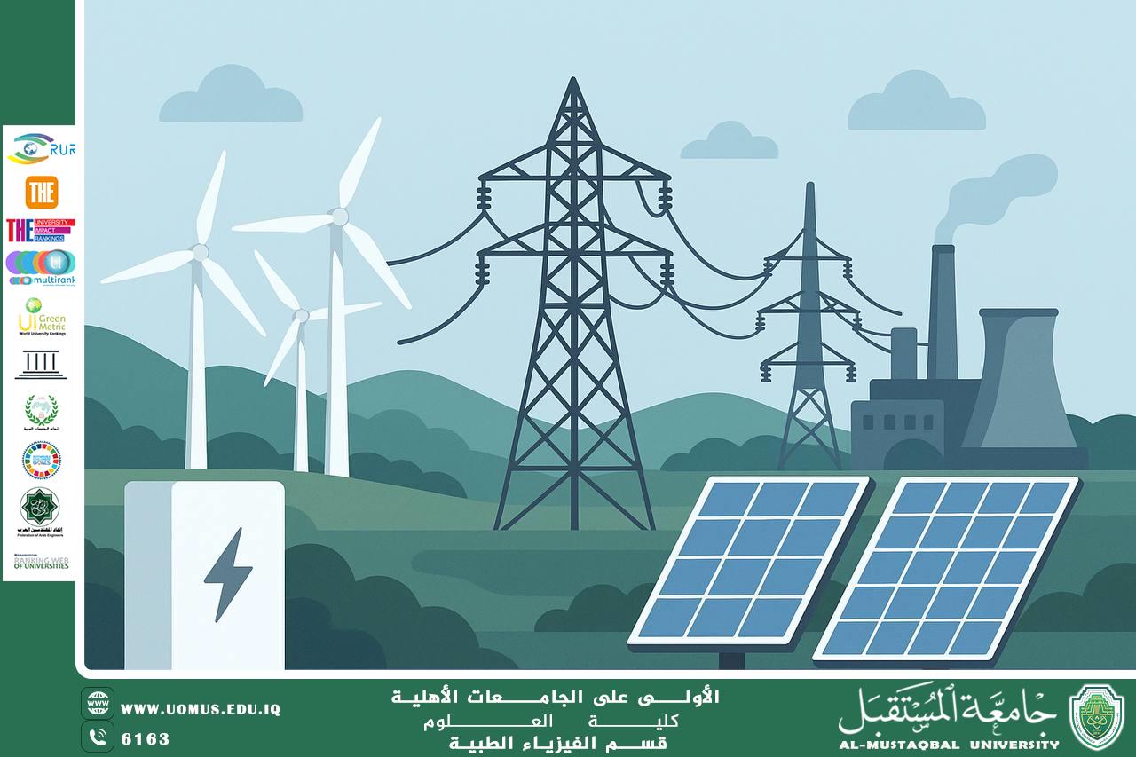 A scientific article by the Medical Physics Department rapporteur (Assistant Professor Israa Hussein Amwishi) entitled “Studying the impact of distributed energy sources on the stability of electrical networks.”