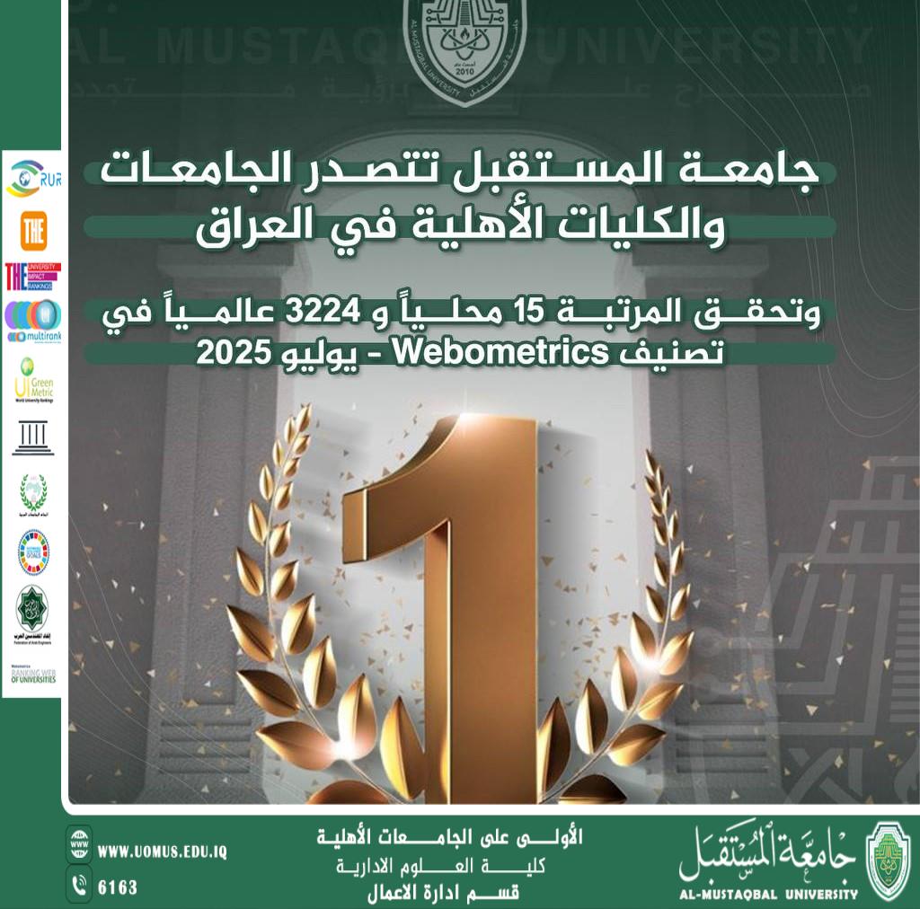 almustaqbal University Shines: Leading Private Universities and Making Notable Progress in the July 2025 Webometrics Ranking
